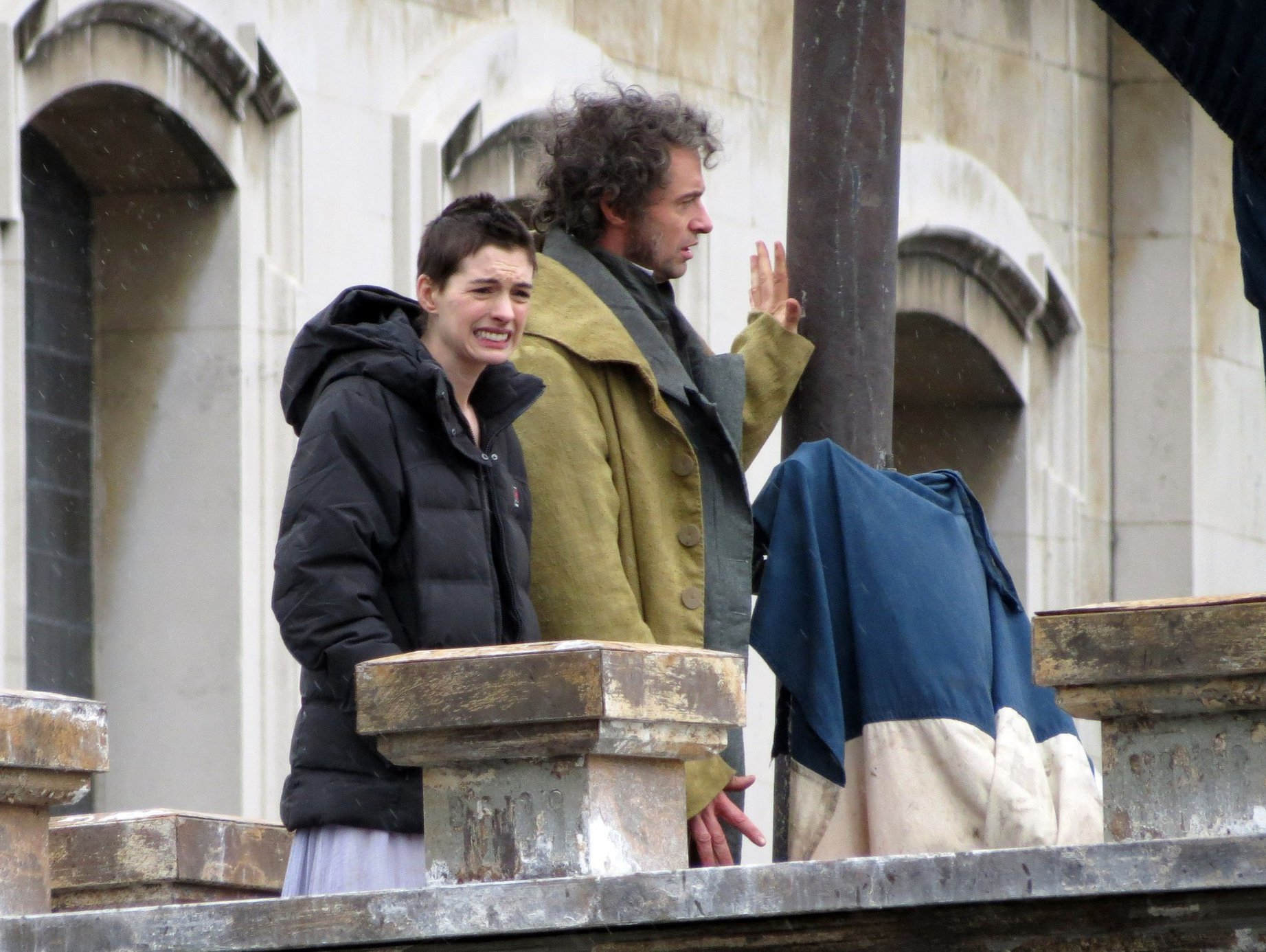 Anne Hathaway on the set of Les Miserables April 18, 2012