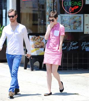Anne Hathaway out about in Hollywood July 22, 2012 