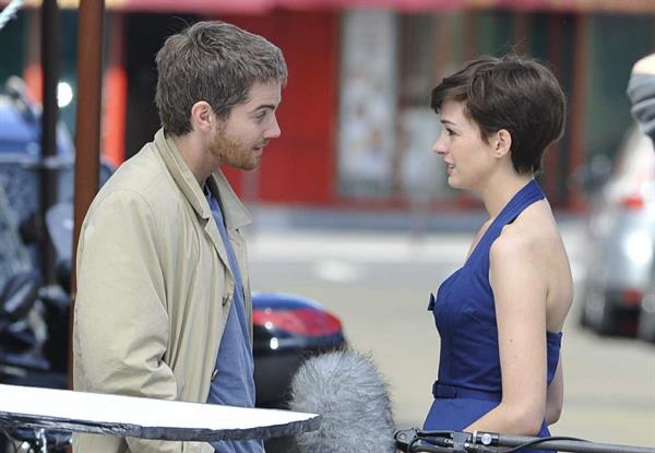 Anne Hathaway set of One Day in Paris August 31, 2013