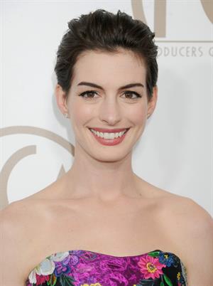 Anne Hathaway 24th Annual Producers Guild Awards at The Beverly Hilton Hotel in Beverly Hills January 26-2013 