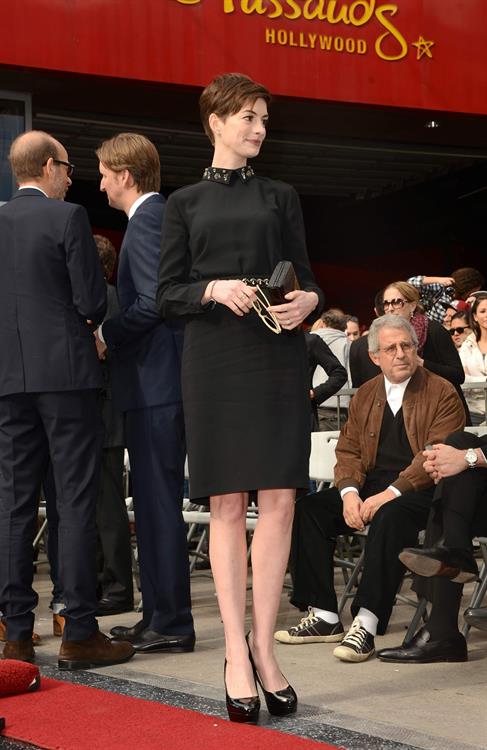 Anne Hathaway attends the Hugh Jackman Hollywood Walk Of Fame Ceremony in Hollywood December 13-2012 