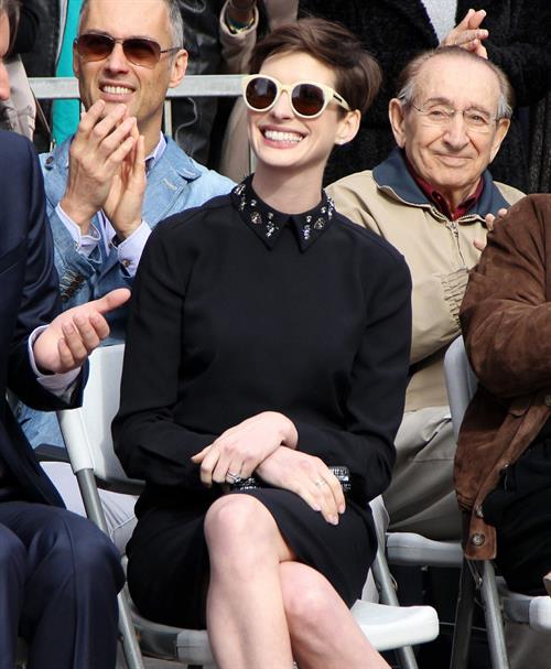 Anne Hathaway attends the Hugh Jackman Hollywood Walk Of Fame Ceremony in Hollywood December 13-2012 