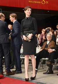 Anne Hathaway attends the Hugh Jackman Hollywood Walk Of Fame Ceremony in Hollywood December 13-2012 