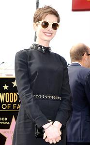 Anne Hathaway attends the Hugh Jackman Hollywood Walk Of Fame Ceremony in Hollywood December 13-2012 