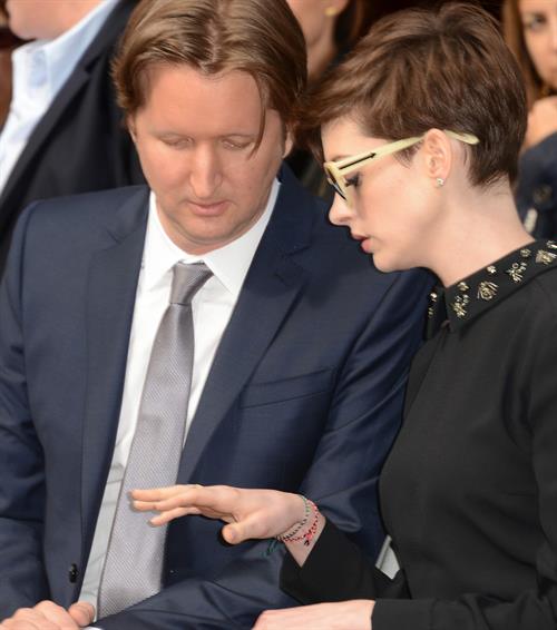 Anne Hathaway attends the Hugh Jackman Hollywood Walk Of Fame Ceremony in Hollywood December 13-2012 