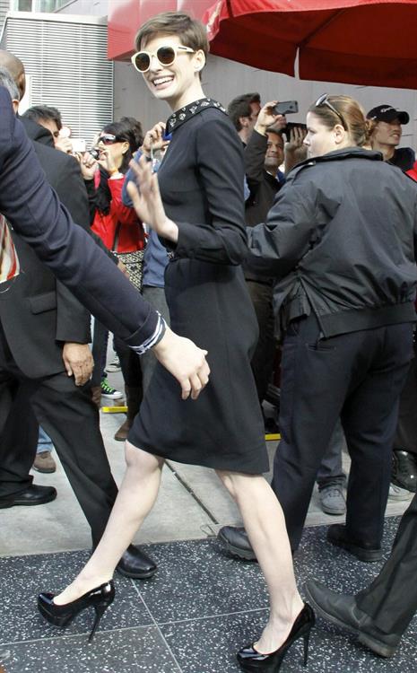 Anne Hathaway attends the Hugh Jackman Hollywood Walk Of Fame Ceremony in Hollywood December 13-2012 