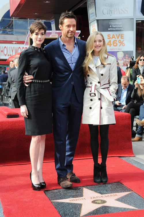 Anne Hathaway attends the Hugh Jackman Hollywood Walk Of Fame Ceremony in Hollywood December 13-2012 