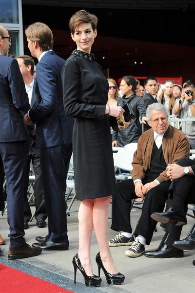 Anne Hathaway attends the Hugh Jackman Hollywood Walk Of Fame Ceremony in Hollywood December 13-2012 