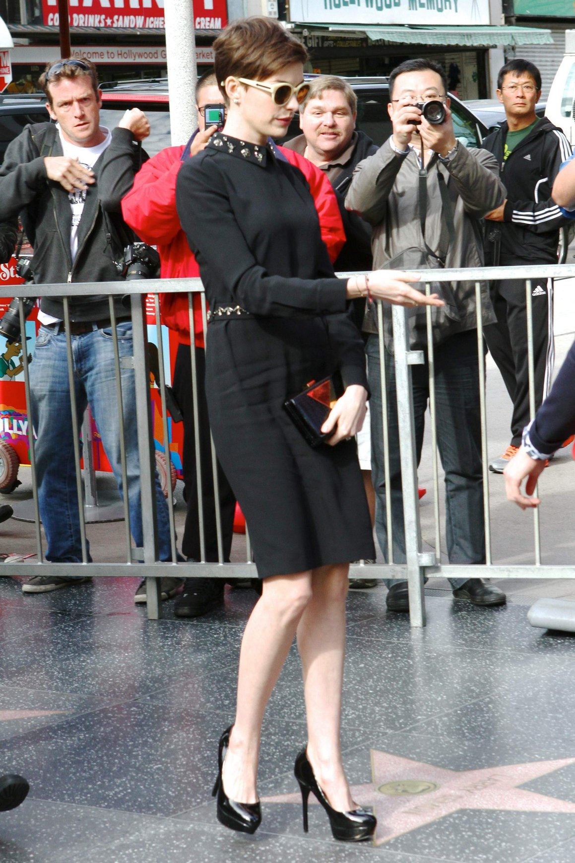 Anne Hathaway attends the Hugh Jackman Hollywood Walk Of Fame Ceremony in Hollywood December 13-2012 