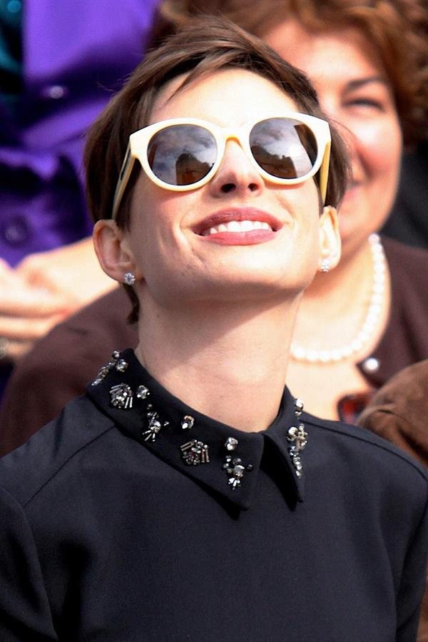 Anne Hathaway attends the Hugh Jackman Hollywood Walk Of Fame Ceremony in Hollywood December 13-2012 