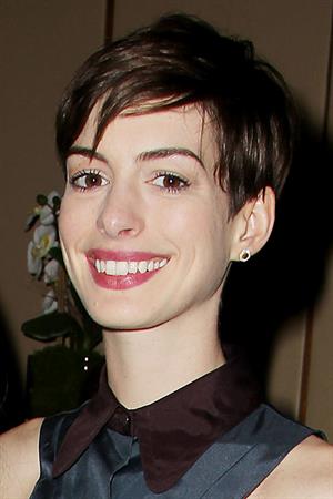 Anne Hathaway A Lunch to Celebrate Launch of 'LES MISERABLES at the Four Seasons Restaurant in NYC
