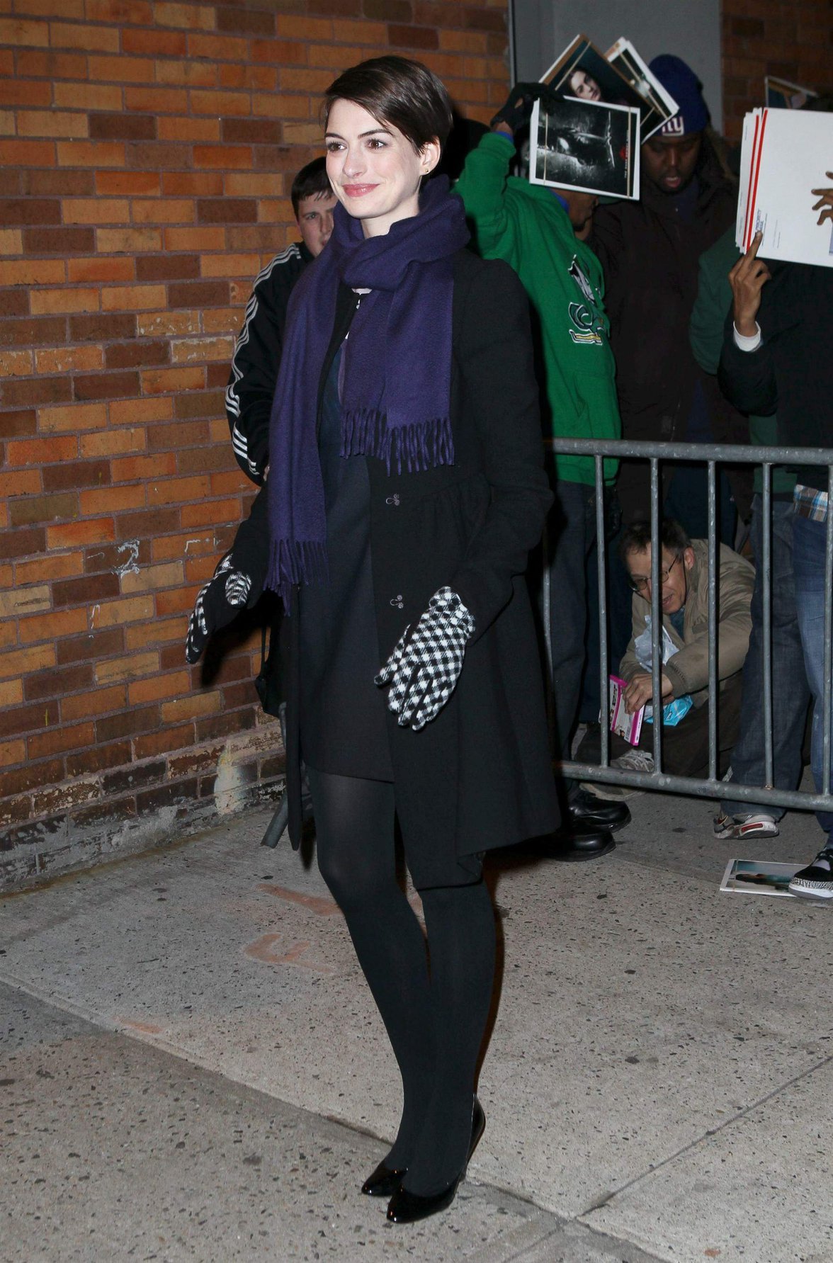 Anne Hathaway outside of The Daily Show with Jon Stewart in NYC. January 7-2013 