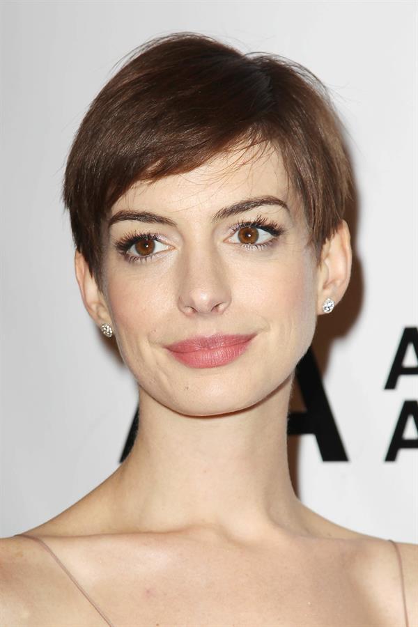 Anne Hathaway Attended the Museum of the Moving Image 27th Annual Black Tie Salute in New York Dec 11, 2012