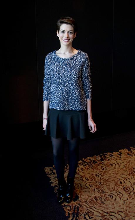 Anne Hathaway Photocall of the musical Les Miserables at the Mandarin Hotel in New York, NY, December 2, 2012