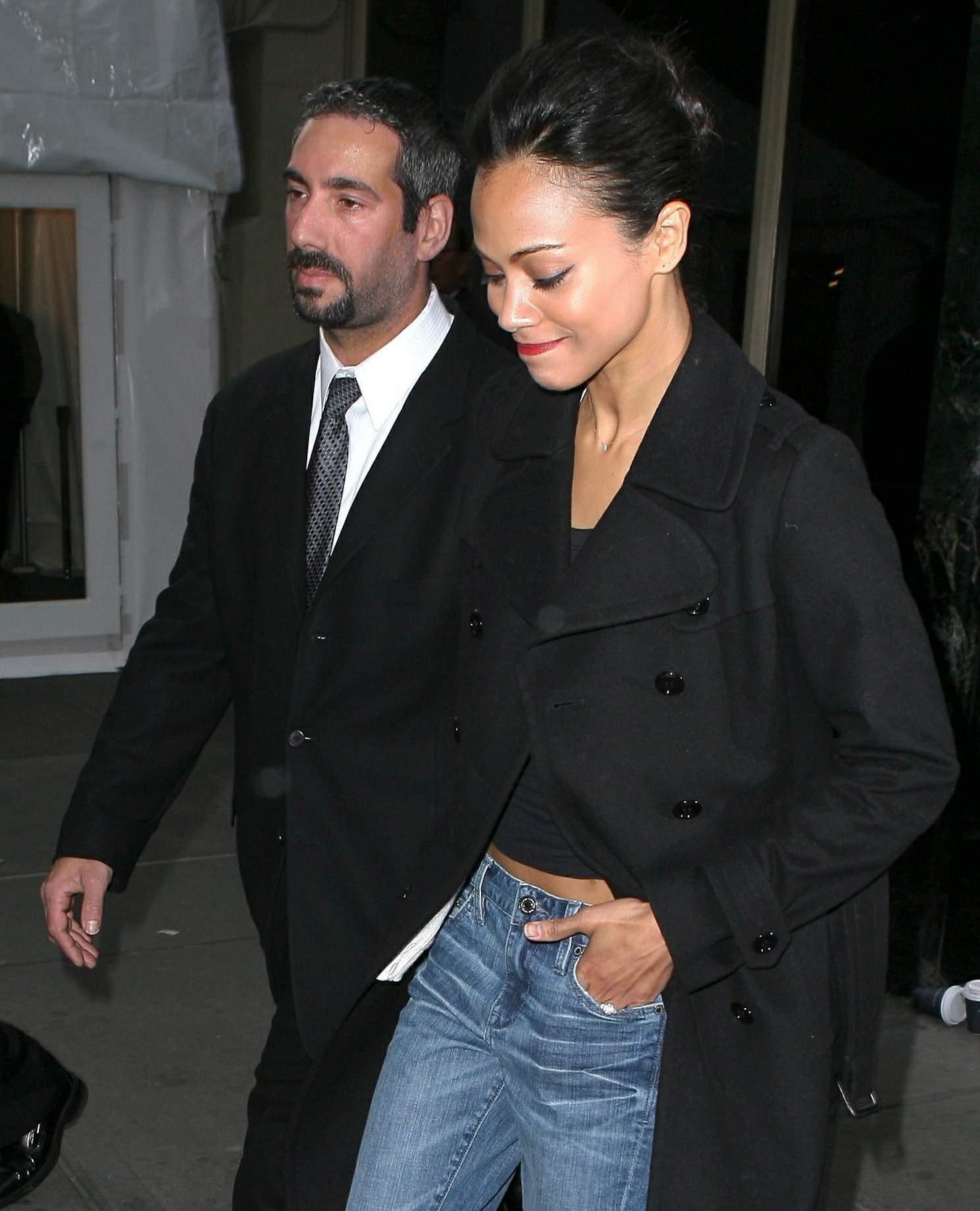 Zoe Saldana leaving the Calvin Klein fashion show - February 17, 2011 