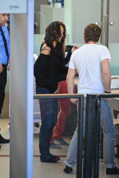Zoe Saldana at LA Airport - February 20, 2010  