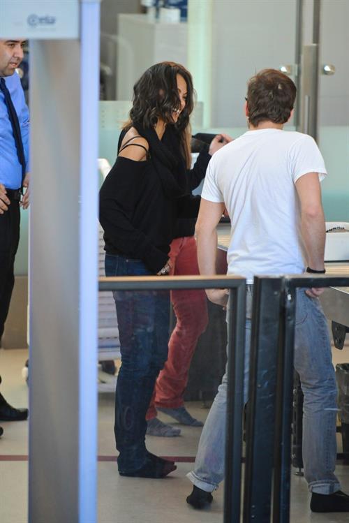 Zoe Saldana at LA Airport - February 20, 2010  