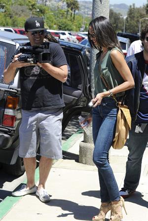 Zoe Saldana leaves a meeting in Beverly Hills April 27-2011 