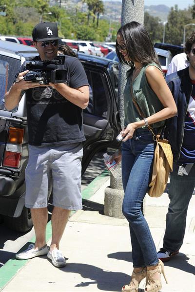 Zoe Saldana leaves a meeting in Beverly Hills April 27-2011 