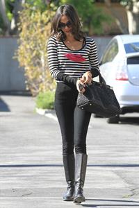 Zoe Saldana outside a Recording Studio in Hollywood 