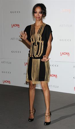 Zoe Saldana at LACMA's Art And Film Gala Honoring Clint Eastwood And John Baldessari in Los Angeles 2011.11.05