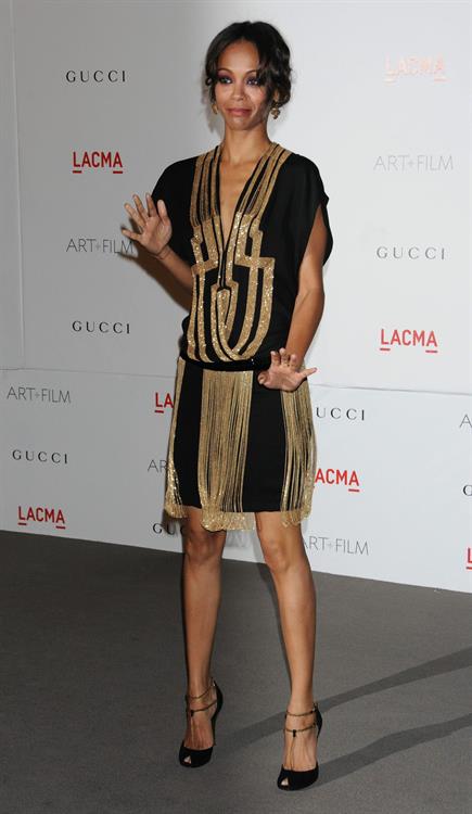Zoe Saldana at LACMA's Art And Film Gala Honoring Clint Eastwood And John Baldessari in Los Angeles 2011.11.05
