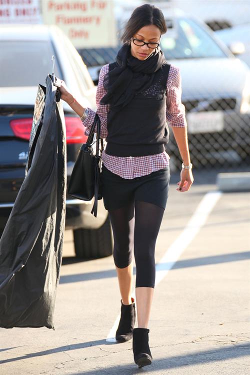 Zoe Saldana shops at Chanel in Beverly Hills December 5, 2012