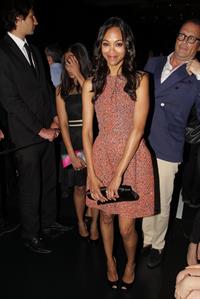 Zoe Saldana at Giorgio Armani Prive Show at PFW Haute Couture F/W 2012/13 (July 3, 2012) 