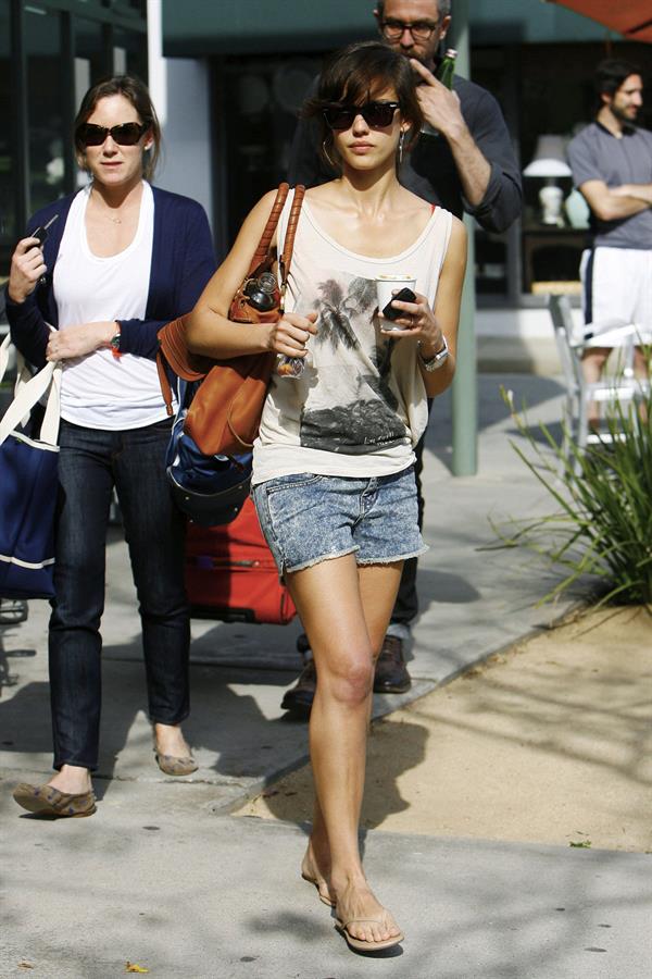 Jessica Alba leaving Caffe Luxxe in Brentwood on March 20, 2010 