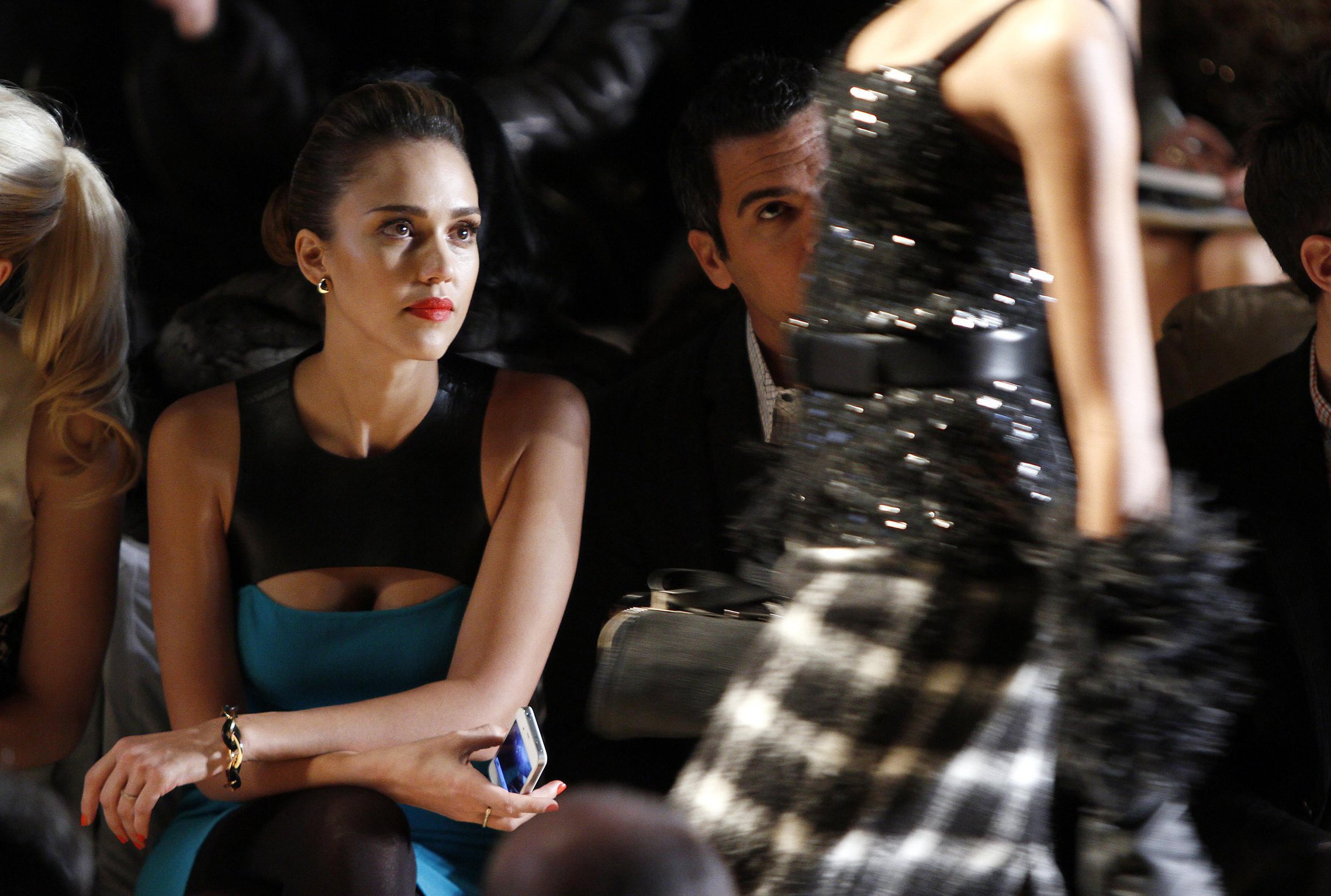 Jessica Alba Michael Kors Fall 2012 fashion show in New York on February 15, 2012 