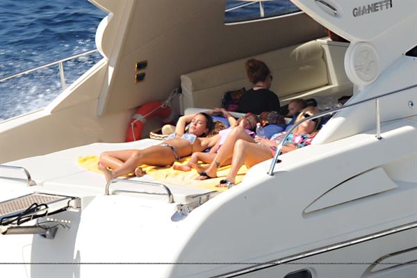 Jessica Alba sunbathing in a bikini on a boat 13 07 12 