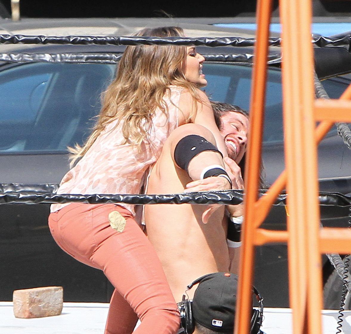 Jessica Alba wrestling in Los Angeles 09-04-12 