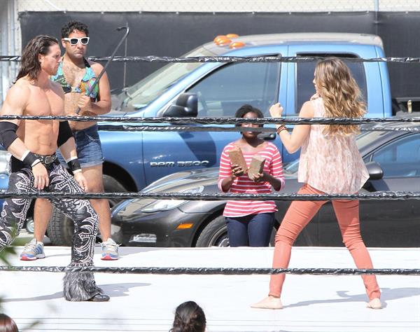 Jessica Alba wrestling in Los Angeles 09-04-12 