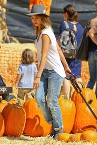 Jessica Alba – at Mr Bones Pumpkin Patch 10/12/13  