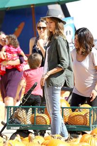 Jessica Alba – at Mr Bones Pumpkin Patch 10/12/13  