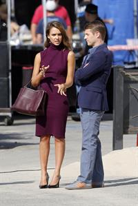 Jessica Alba “How to Make Love Like an Englishman” set candids in Los Angeles, November 4, 2013 