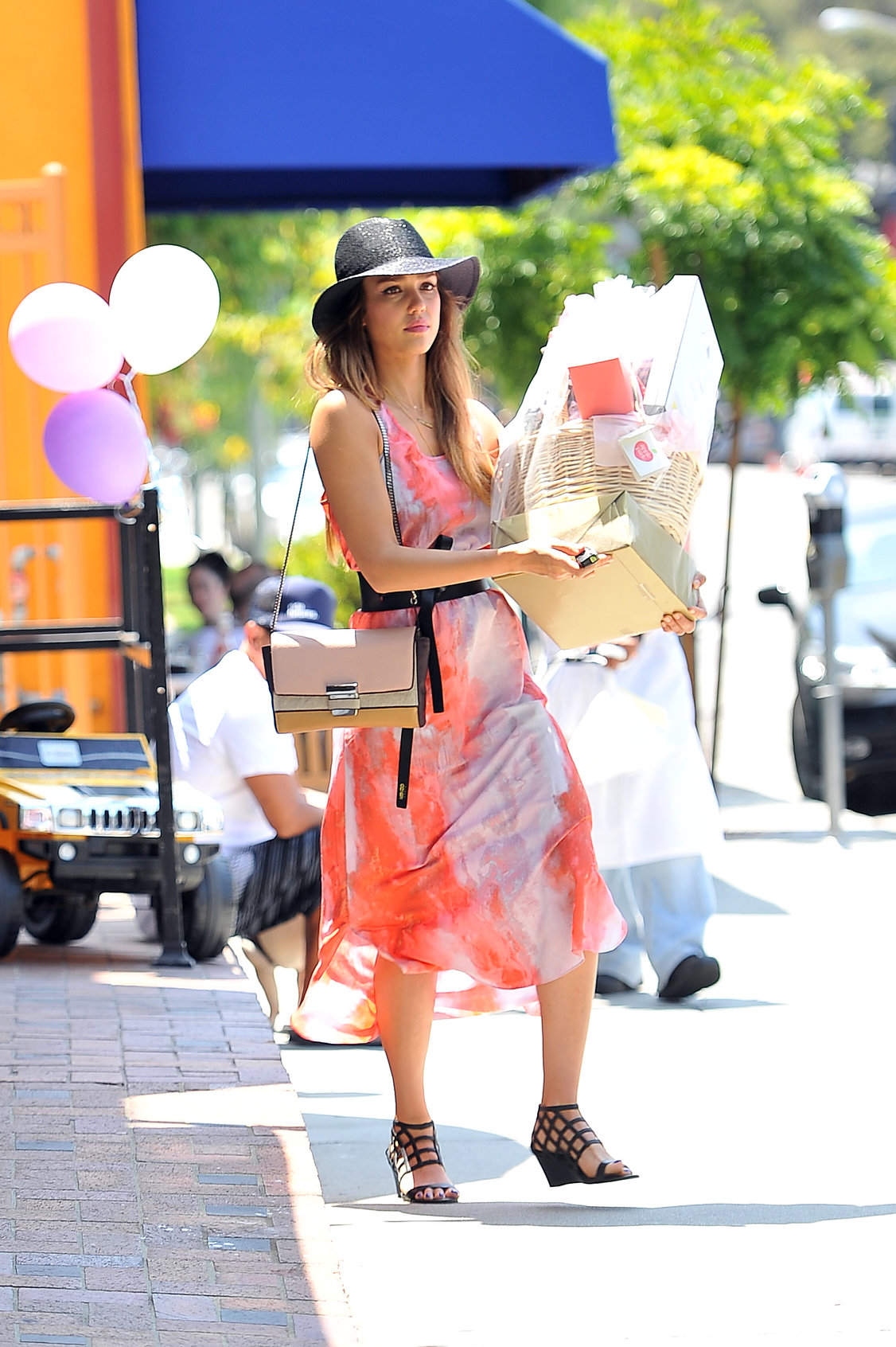 Jessica Alba shopping at Bel Bambini before heading to a baby shower in Hollywood on June 29, 2013