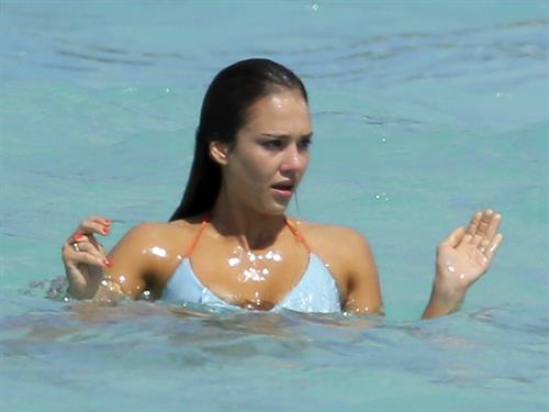 Jessica Alba  bikini candids in St. Barts 4/4/13 
