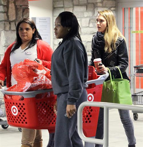 Jessica Alba Christmas shopping at Target in LA 12/20/12 