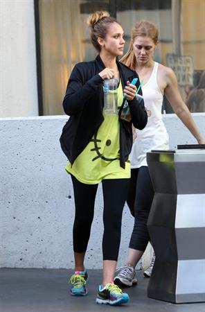 Jessica Alba  at the gym in West Hollywood 9/28/12 