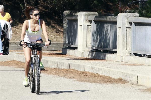 Eva Longoria Riding a bike in Los Angeles - August 24-2013 