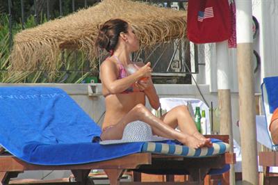 Eva Longoria Wearing a bikini on holiday in Marbella 04.08.13 