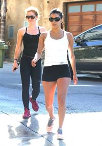 Eva Longoria in shorts at a gym in Hollywood 23.08.13