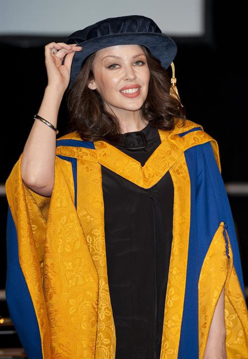 Kylie Minogue receiving an Honorary Doctor of Science in Health
