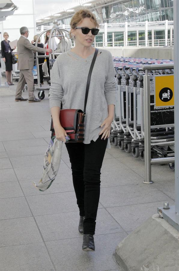 Kylie Minogue Heathrow Airport in London - October 10, 2012 