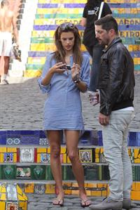 Alessandra Ambrosio on set of a photoshoot in Rio de Janeiro on July 30, 2011 