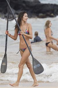 Alessandra Ambrosio on the beach in Hawaii on July 28, 2010 