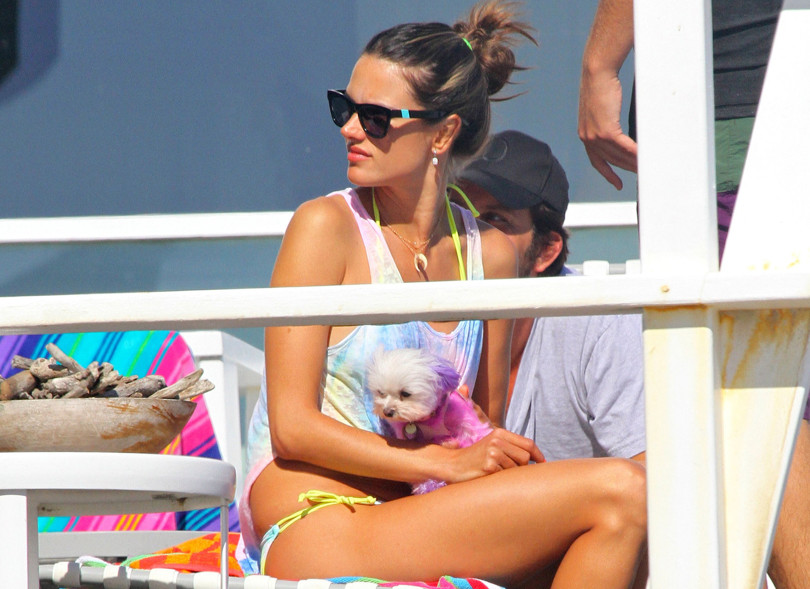 Alessandra Ambrosio playing beach volleyball in Malibu on July 7, 2012 
