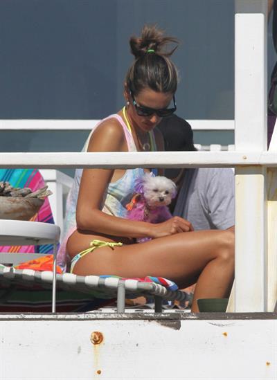 Alessandra Ambrosio playing beach volleyball in Malibu on July 7, 2012 