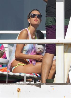 Alessandra Ambrosio playing beach volleyball in Malibu on July 7, 2012 